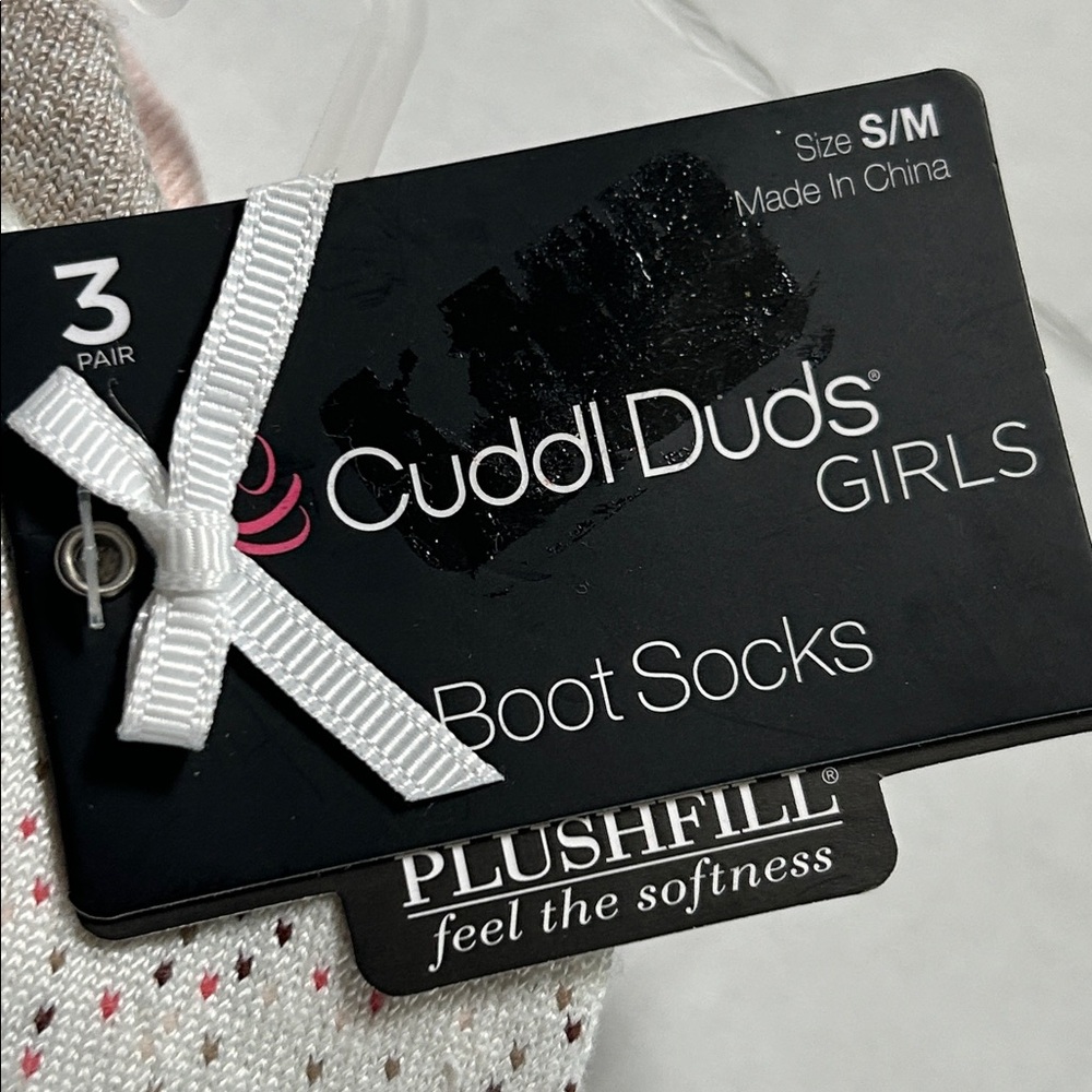 NWT Cuddl Duds girls plush fill boot socks size small - Picture 3 of 4